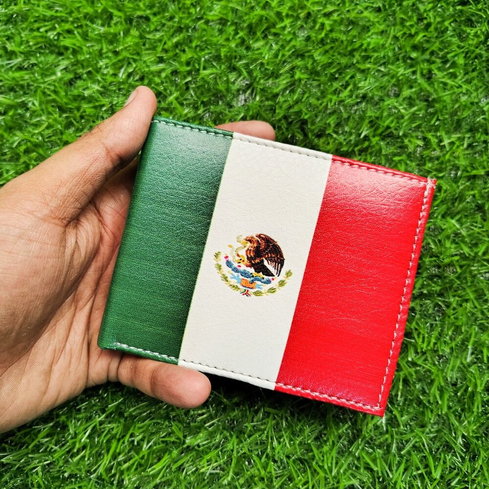 Bifold Men Wallet, MEXICO FLAG Printed Wallet